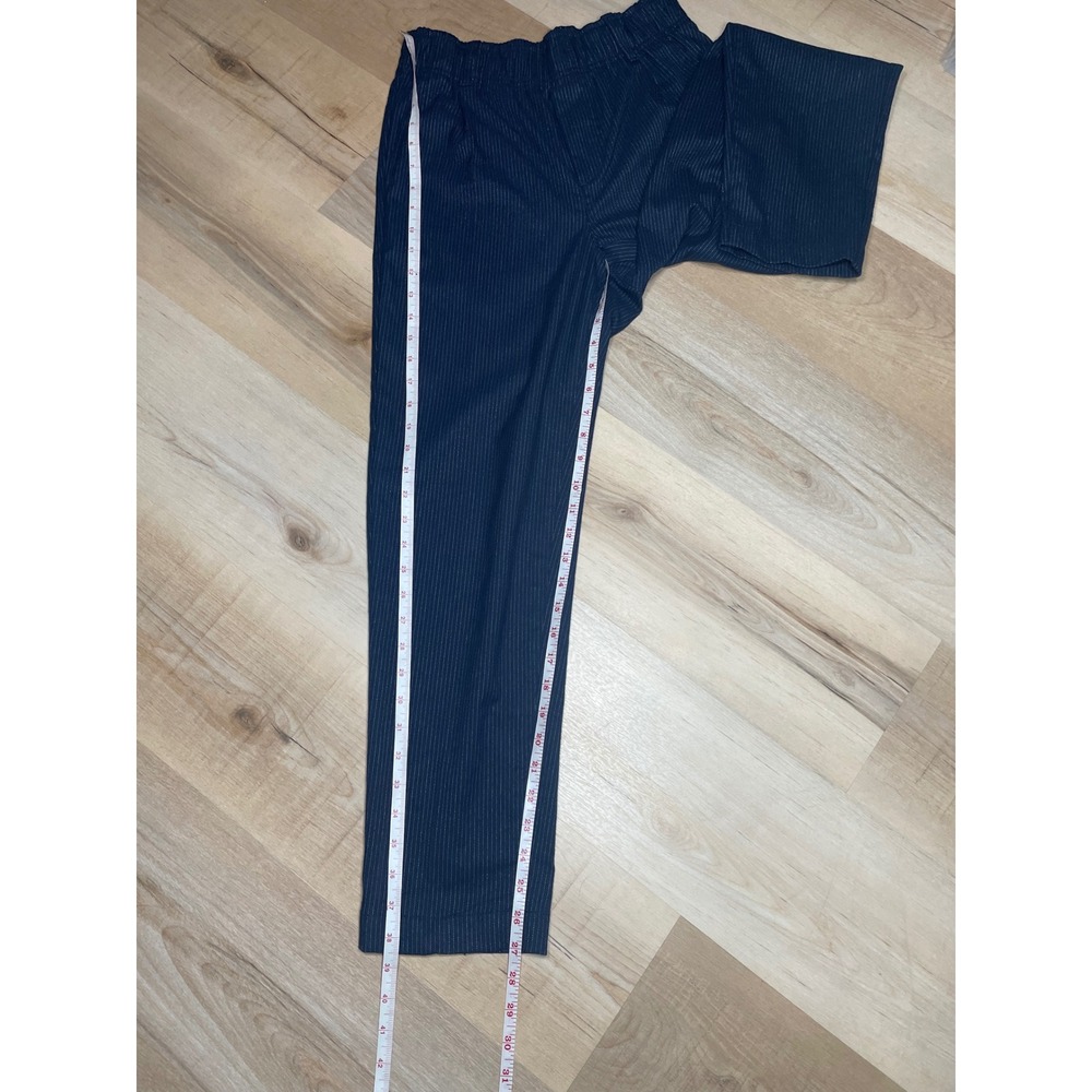 Gap Womens Navy Blue Pinstripe Elastic Waist Tapered Trousers Size 4 Pants - Picture 6 of 8